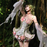 [Blood Supply] Forest Spirit • The Flower Goddess Corset Set