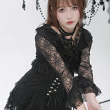 Evil Tooth Midnight Widow Lace Cardigan