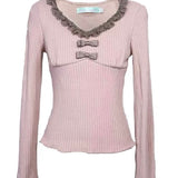 Rose Island Rose Letter Strawberry Mocha Sweatshirt Top