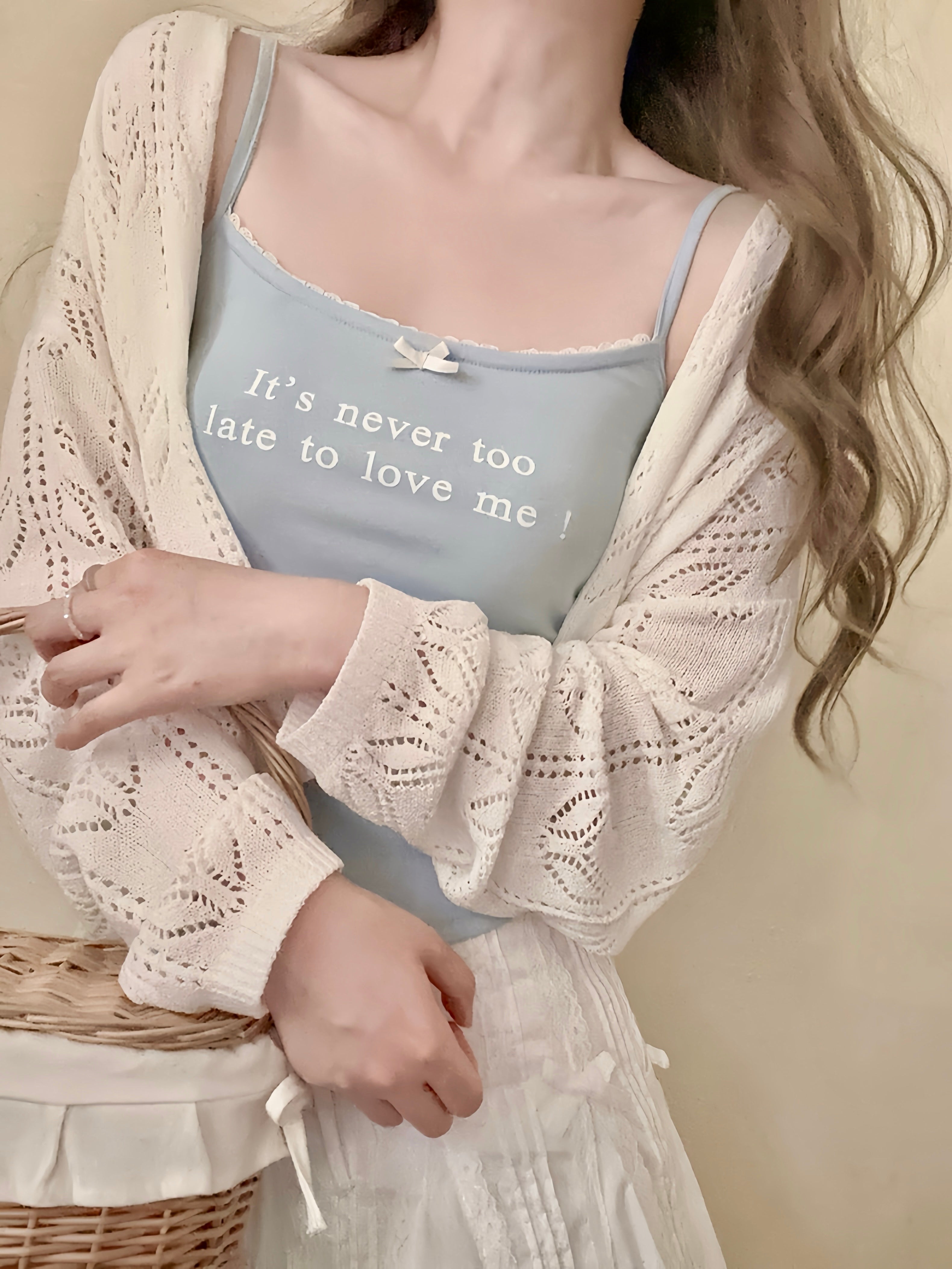 Get trendy with [Buy 2 Get 1 Free] It’s never too late to love me cotton vest top - vest available at Peiliee Shop. Grab yours for $12.80 today!