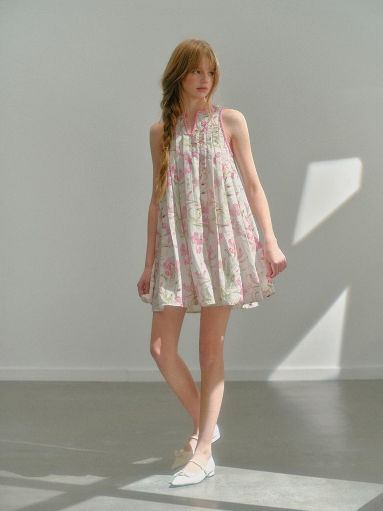 Get trendy with [UNOSA] Rosy Whisper Floral Mini Dress -  available at Peiliee Shop. Grab yours for $69.90 today!