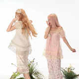 Rose Island Moss Garden 100% Cotton Loose Fit Capri Pants