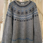 Get trendy with Vintage Fairy Grey fair isle sweater wool blended - Sweater available at Peiliee Shop. Grab yours for $25.50 today!