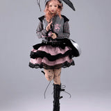 Evil Tooth Idol Circus Velvet Music Notes Mini Skirt