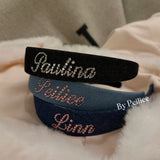 Custom Name Sugar Denim Babydoll Hairband Handmade Gift