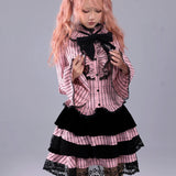 Evil Tooth Idol Circus Velvet Music Notes Mini Skirt