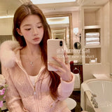 [Mummy Cat] Christmas Time Vintage Faux Fur Knit Hoodie