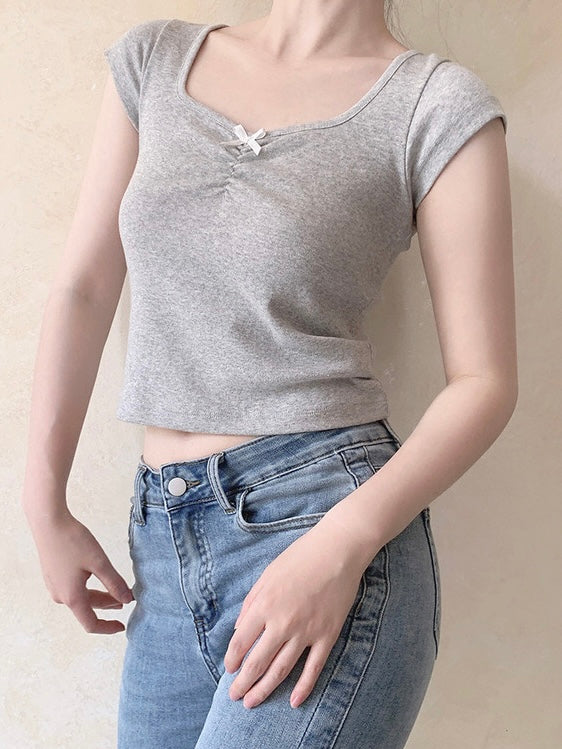 Get trendy with Chic Girl Crop Top Cotton - Crop Top available at Peiliee Shop. Grab yours for $18 today!