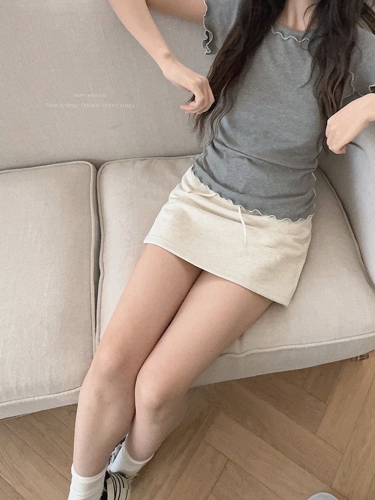 Get trendy with Lina Mini Skirt with sweatshorts inside -  available at Peiliee Shop. Grab yours for $18 today!