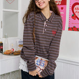 Sleepy Fairy Vintage Stripe Polo Cotton Top