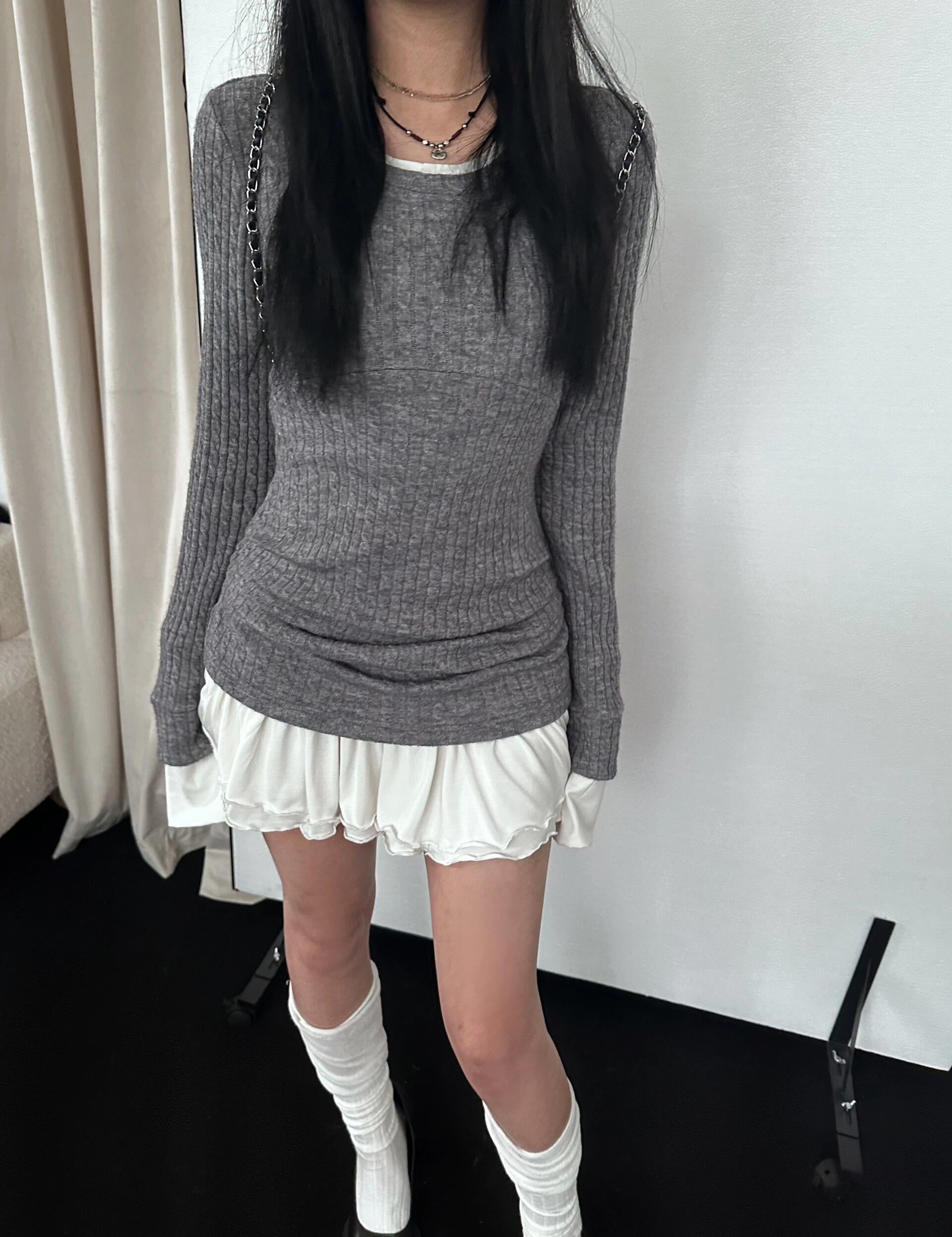 Get trendy with [Customizable] Long sleeves version - High school sweetheart 2 in 1 cotton mini dress -  available at Peiliee Shop. Grab yours for $49 today!