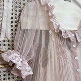 Sublunary Wild Iris Silk Cotton Dress Gown Set