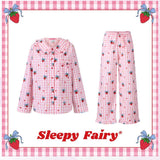 Sleepy Fairy Strawberry Cotton Pajamas Set