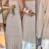 [Tailor Made] Sun Kissed Love Handmade Cotton Strapless Bridal Maxi Dress