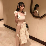 Get trendy with Mon Chérie Belle Charm Satin Midi Dress Evening Dress Christmas - Dresses available at Peiliee Shop. Grab yours for $36 today!