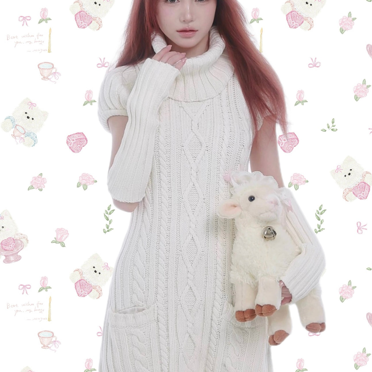 Get trendy with Rose Island Soft Snow White Princess Knitting Dress with removable collar - Dresses available at Peiliee Shop. Grab yours for $69 today!