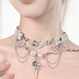 Broken Bones Snake PU Leather Choker