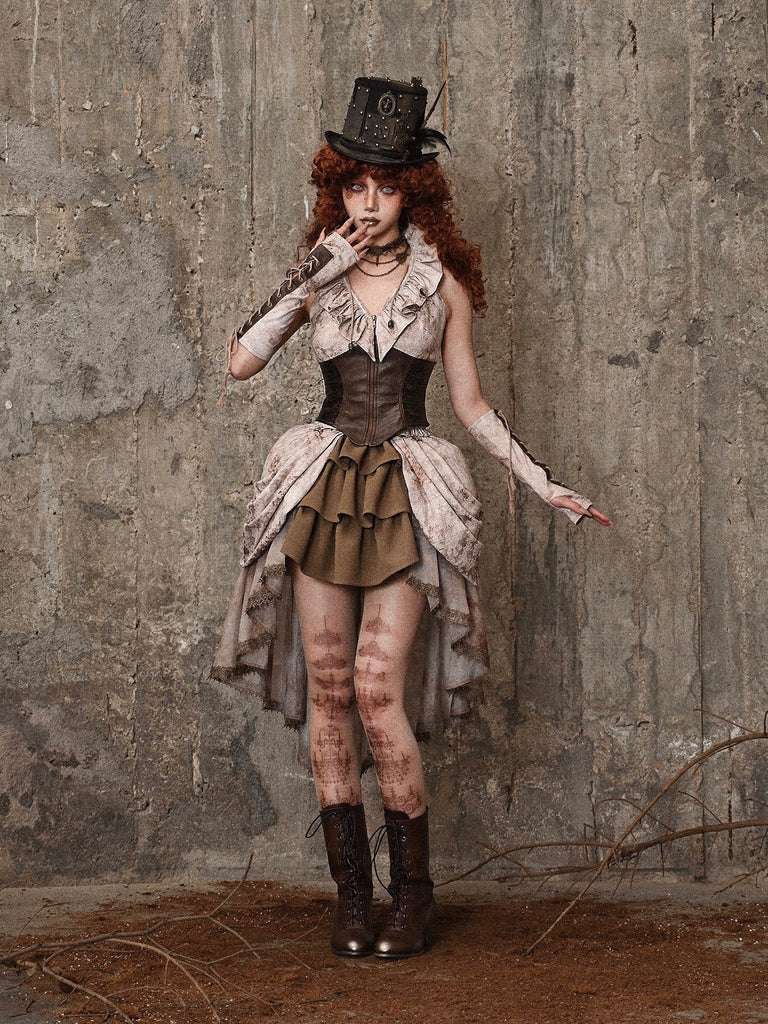 Get trendy with [Blood Supply] Dragon Era steampunk corset Vest top - Crop Top available at Peiliee Shop. Grab yours for $39 today!