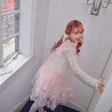 Get trendy with [August Unicorn] Rose romance transparent outer dress - Dresses available at Peiliee Shop. Grab yours for $75 today!