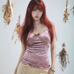 Get trendy with [Rose Island] Fairy Spirit Velvet Tank Linen Top -  available at Peiliee Shop. Grab yours for $26 today!