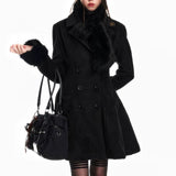 34Ounce Heiress Charm Wool Coat with Faux Fur Scarf