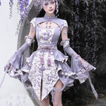 Get trendy with [Blood Supply] Dragon Wisteria Lolita Fashion Set Mini Skirt - Skirt available at Peiliee Shop. Grab yours for $59 today!