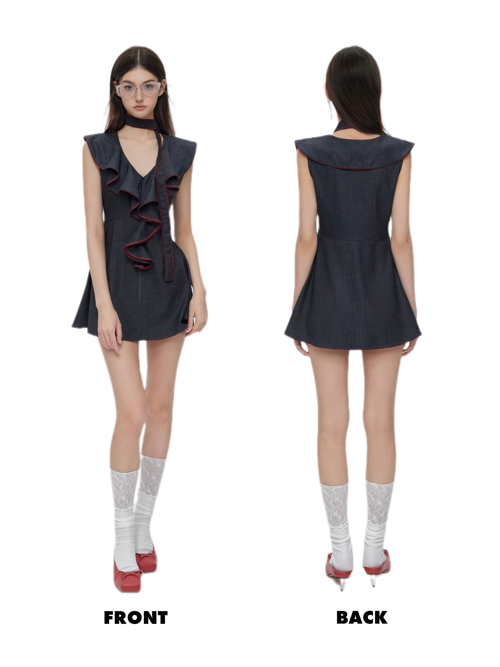 Get trendy with [Oth 24AW] Campus Chic My First Suit Mini Dress - Dress available at Peiliee Shop. Grab yours for $49.90 today!