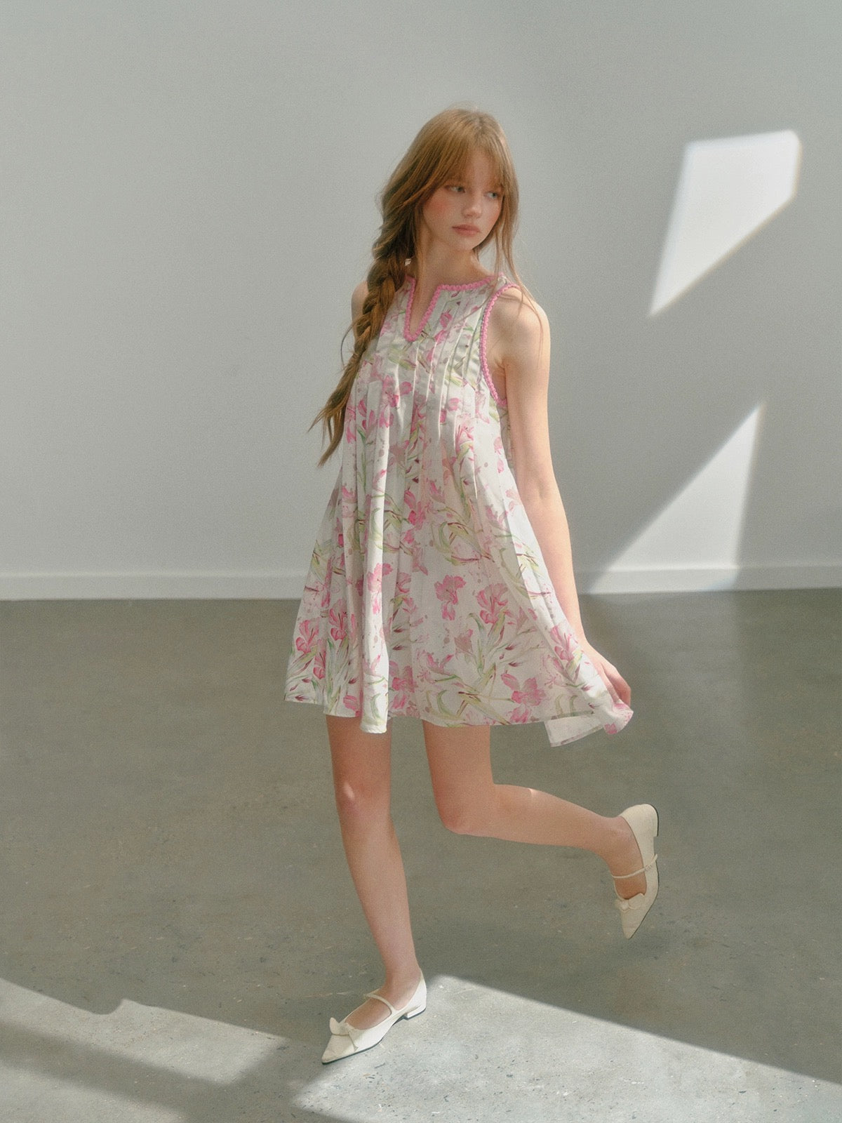 Get trendy with [UNOSA] Rosy Whisper Floral Mini Dress -  available at Peiliee Shop. Grab yours for $69.90 today!