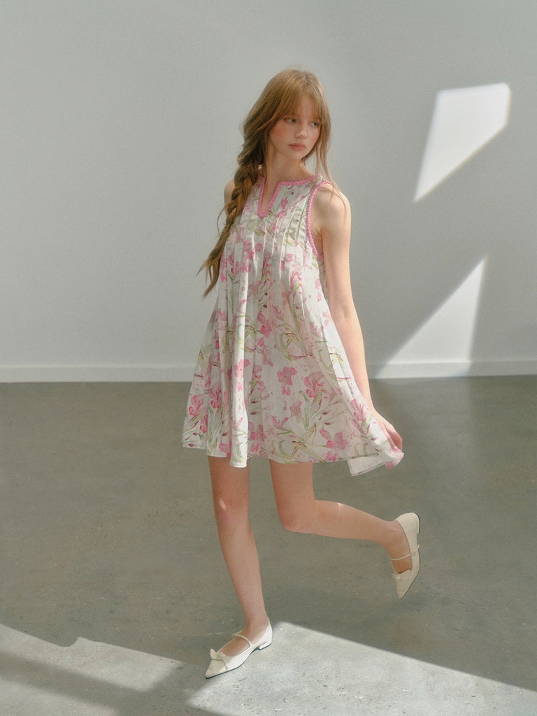 Get trendy with [UNOSA] Rosy Whisper Floral Mini Dress -  available at Peiliee Shop. Grab yours for $69.90 today!