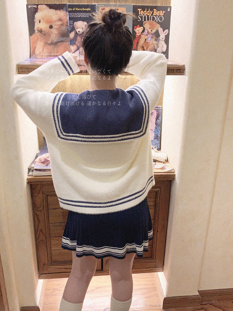 Get trendy with [Faux Fur] Sailor Girl’s Warmer Cardigan - Sweater available at Peiliee Shop. Grab yours for $29.90 today!