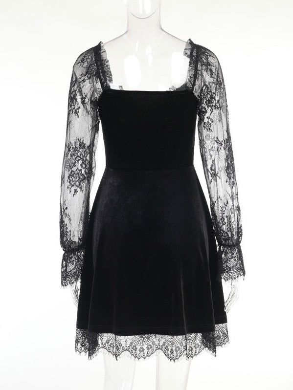 Get trendy with My Gothic Soul Lace Mini Dress -  available at Peiliee Shop. Grab yours for $25 today!