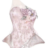 Blood Supply Moonlight Spirit Single Shoulder Strap Floral Corset