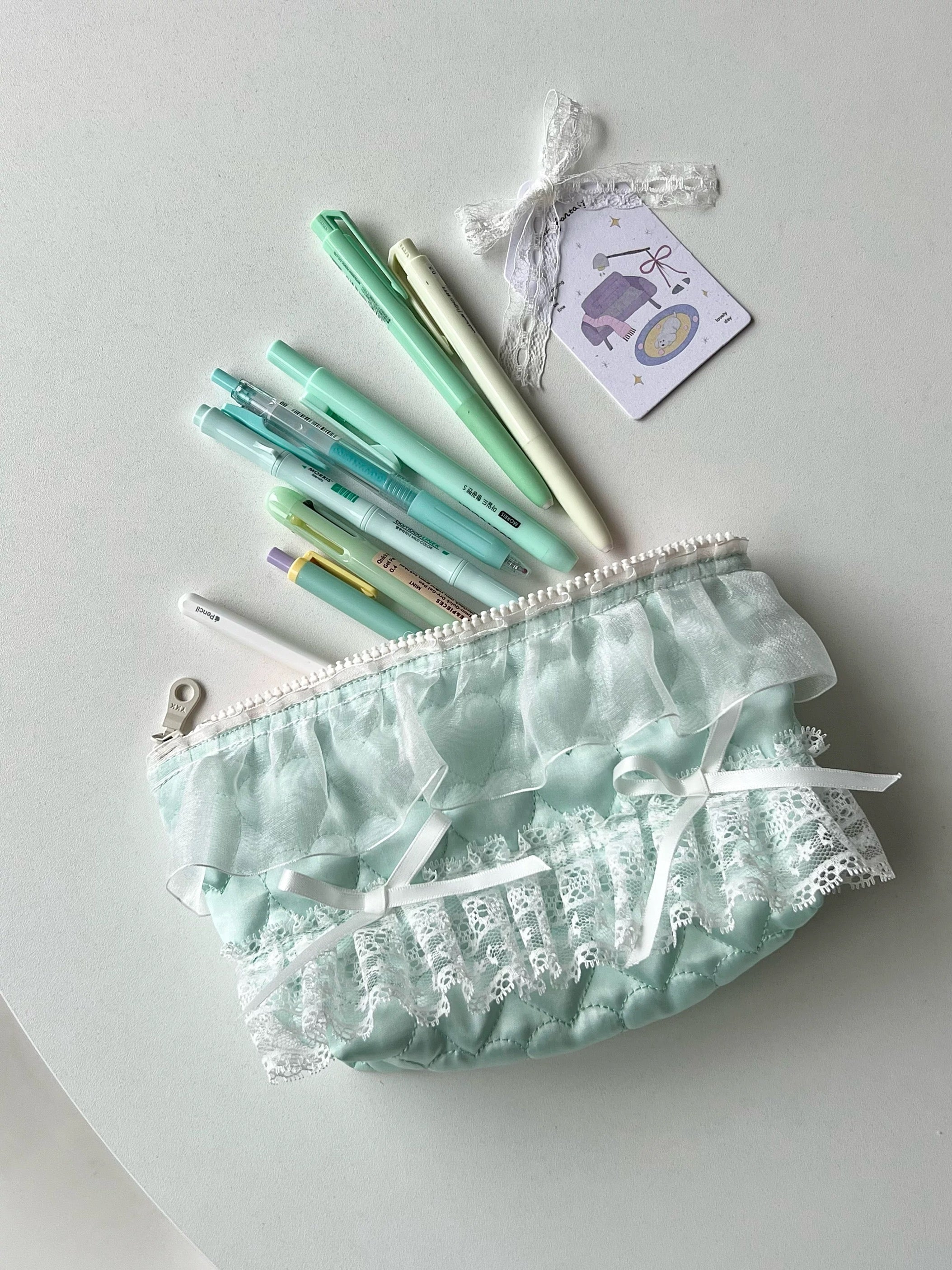 Get trendy with Mojito Dance Lace Pencil Case Makeup Beauty Bag - Bag available at Peiliee Shop. Grab yours for $14 today!