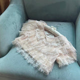 Rose Candy Summer Rose Cottage Princess Lace Cami and Mini Shawl Set