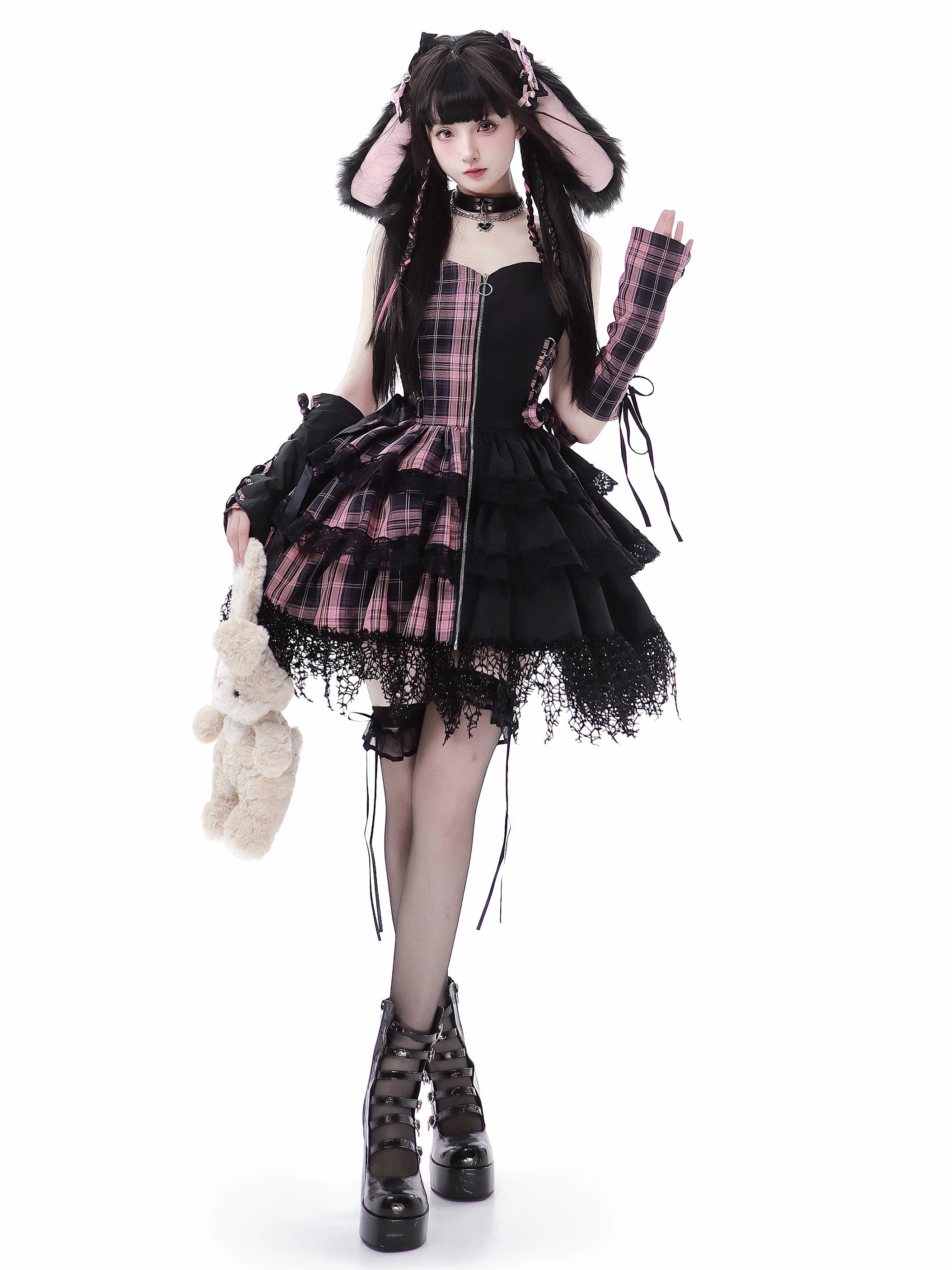 Get trendy with Japanese Idol Daily Performance Outfit Gothic Mini Dress - Dresses available at Peiliee Shop. Grab yours for $69 today!