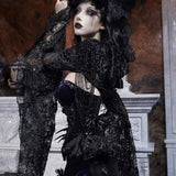 Blood Supply Moon Funeral Beaded Lace Cape