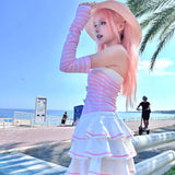 Evil Tooth Sailor Girl Halter Dress Set Pink