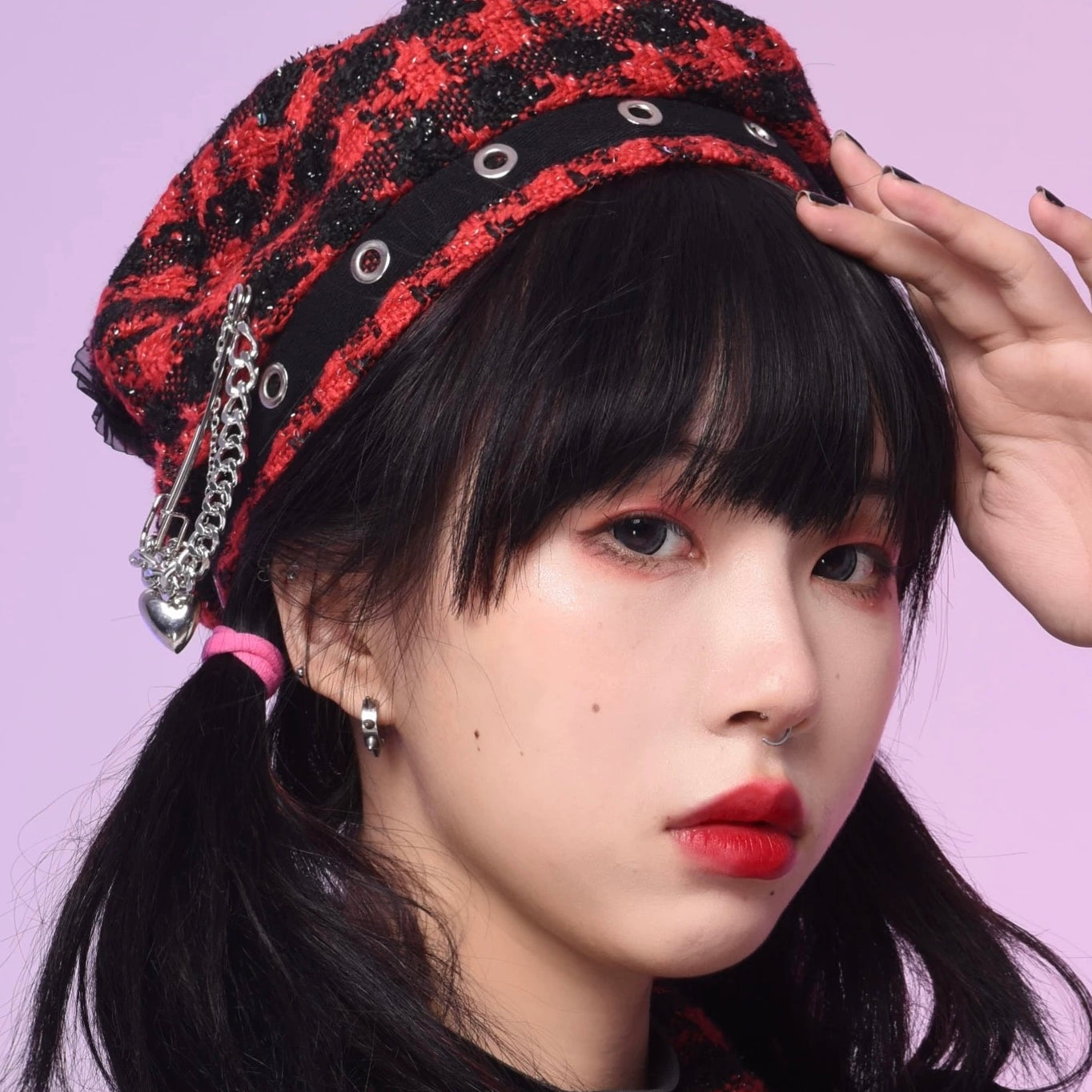 Get trendy with Evil Tooth my gyaru rock star tweed beret hat -  available at Peiliee Shop. Grab yours for $24 today!