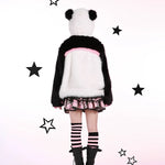 Get trendy with Evil Tooth Kawaii Panda Look Faux Fur Hoodie Coat -  available at Peiliee Shop. Grab yours for $78 today!