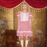 August Unicorn Gingham Sailor Puff Sleeve Dress