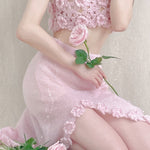 Get trendy with [Tailor Made] Rose Heaven Hand Knitted Dress Set -  available at Peiliee Shop. Grab yours for $118 today!