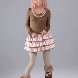 Rose Island Deer Core Layer Mini Skirt