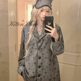 KittenClaw Dark Grey Dream Cross Pajamas Set