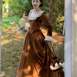 [Tailor Made] Autumn Swan Vintage Princess Velvet Gown