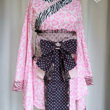 BunnyBite Pink Leopard Hime Gyaru Kimono Dress Set