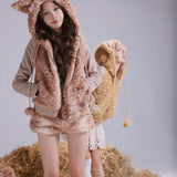Rose Island Dear Little Zoo Ginger Cat Knit Hoodie