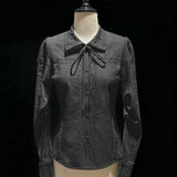 KittenClaw Nightfall Black Gothic Lace Cross 100% Cotton Top and skirt set
