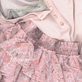 MineBeThyVers Let’s Get Married Soft Pink Top and Floral Mini Skirt Set