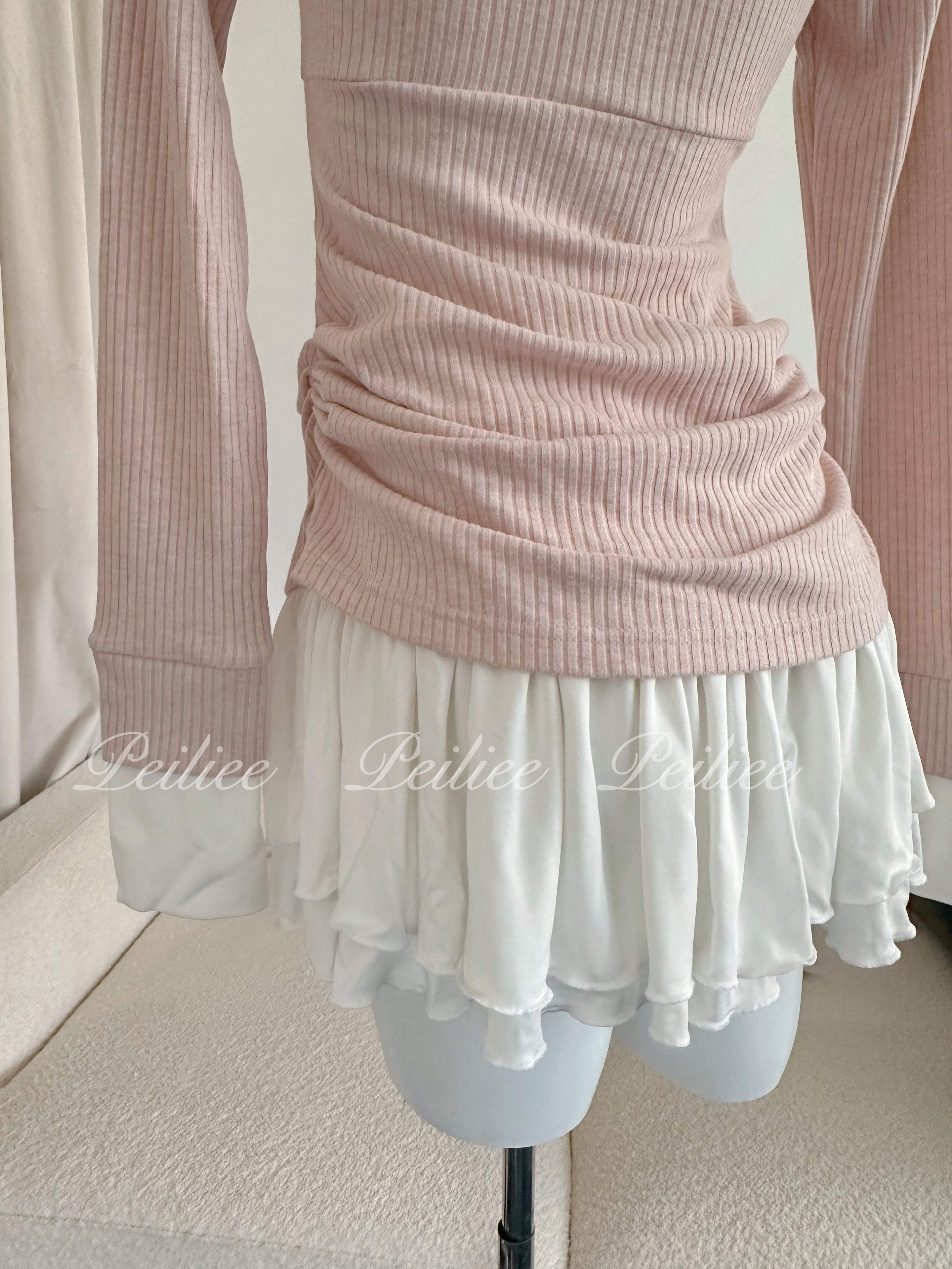 Get trendy with [Peiliee Co-Design] In My Soft Pink Era Knitting 2 in 1 shirt mini dress - Apparel & Accessories available at Peiliee Shop. Grab yours for $45 today!