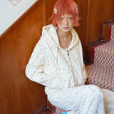 Sleepy Fairy Floral Deer Hoodie And Flare Pants Set